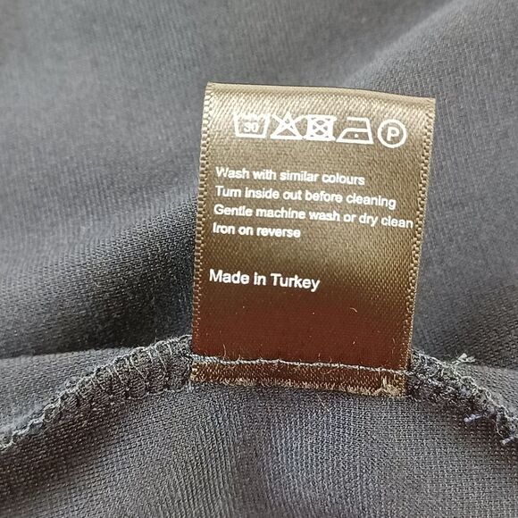 ME And Em Women Pleated Skirt Midi Shirt Dress Size 2 Long Sleeve Button In Navy - Picture 8 of 12